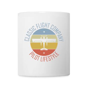 Flugzeug Klassiker vintage retro Fliegen Fliegerei - Tasse - Weiß - Vorne