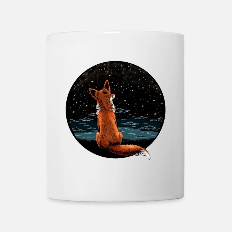 Fuchs mit Sternenhimmel - Tasse - Weiß