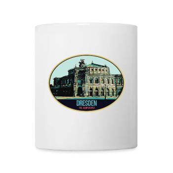 Dresdner Semperoper: Eleganz in der Illustration - Tasse - Weiß - Vorne