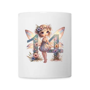 14 ans fée elfe mignon cadeau d’anniversaire - Mug blanc - blanc - Devant