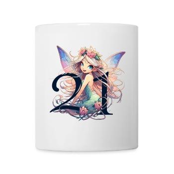 21 Years Fairy Elf Cute Blonde Birthday Gift - Mug - white - Front