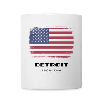 Détroit, Michigan, États-Unis - Mug blanc - blanc - Devant
