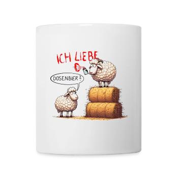 ich liebe dosenbier schafe bier lustig wortspiel - Tasse - Weiß - Vorne