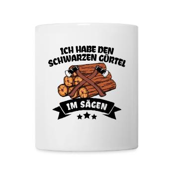 Bûcheron déclaration boiseries bois hache - Mug blanc - blanc - Devant