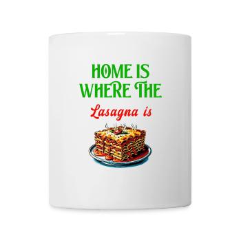 C'est à la maison que se trouvent les lasagnes - Mug blanc - blanc - Devant