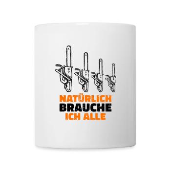 Bois de chauffage scie bûcheron déclaration forestier - Mug blanc - blanc - Devant