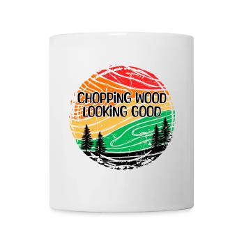 Bûcheron arbre foresterie déclaration bois boiseries - Mug blanc - blanc - Devant