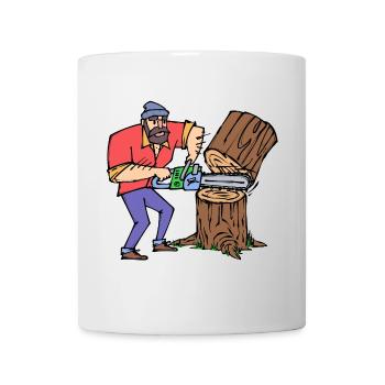Wood Saw Sawdust Lumberjack Woodwork - Mug - white - Front