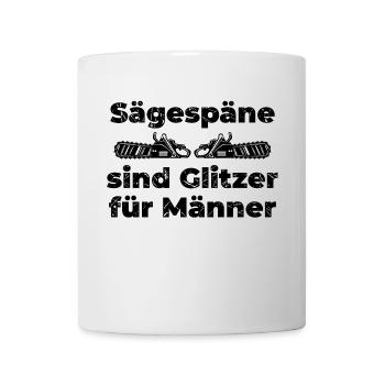 Scie bûcheron sciure déclaration boiseries - Mug blanc - blanc - Devant