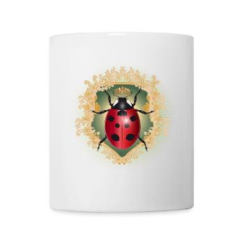 coccinelle rougeoyante avec couronne dans le cadre - Mug blanc - blanc - Devant