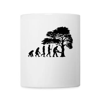Lumberjack Tree Evolution Saw Sawdust - Mug - white - Front