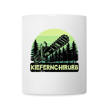 Bûcheron déclaration bois scie arbre boiseries - Mug blanc - blanc - Devant