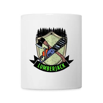 Hache bois scie dire menuiserie bûcheron bois - Mug blanc - blanc - Devant