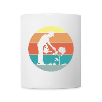 Gardener retro plants sunflower icon garden - Mug - white - Front