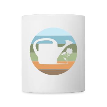 Gießkanne Gärtner Gartenliebe Blumen Pflanzen - Tasse - Weiß - Vorne