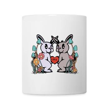 Hase Hase Liebe Herz Kaninchen Natur Nager - Tasse - Weiß - Vorne