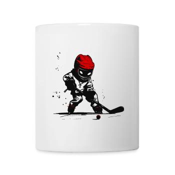 Eishockeyspieler mit rotem Helm - Tasse - Weiß - Vorne