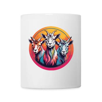 Drei Ziegen im Farbkreis - Tasse - Weiß - Vorne