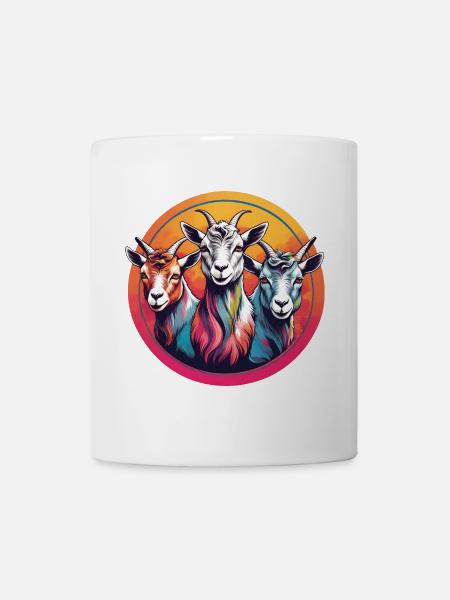 Drei Ziegen im Farbkreis - Tasse - Weiß