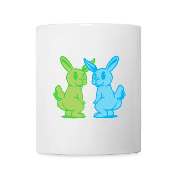 Hase Hase Retro Kaninchen Nagetier Nager 80er - Tasse - Weiß - Vorne