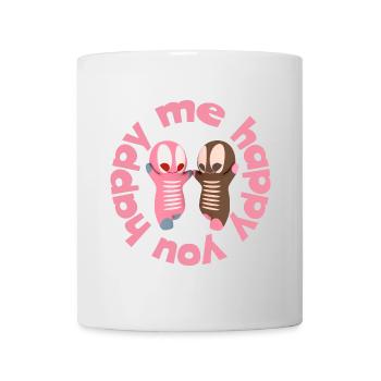 happy me happy you Niedliche Kawaiifigur - Tasse - Weiß - Vorne