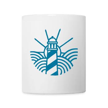 Der blaue Leuchtturm und der Ozean - Tasse - Weiß - Vorne