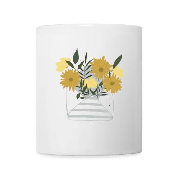 A small floral greeting by post in an envelope - Mug - white - Front