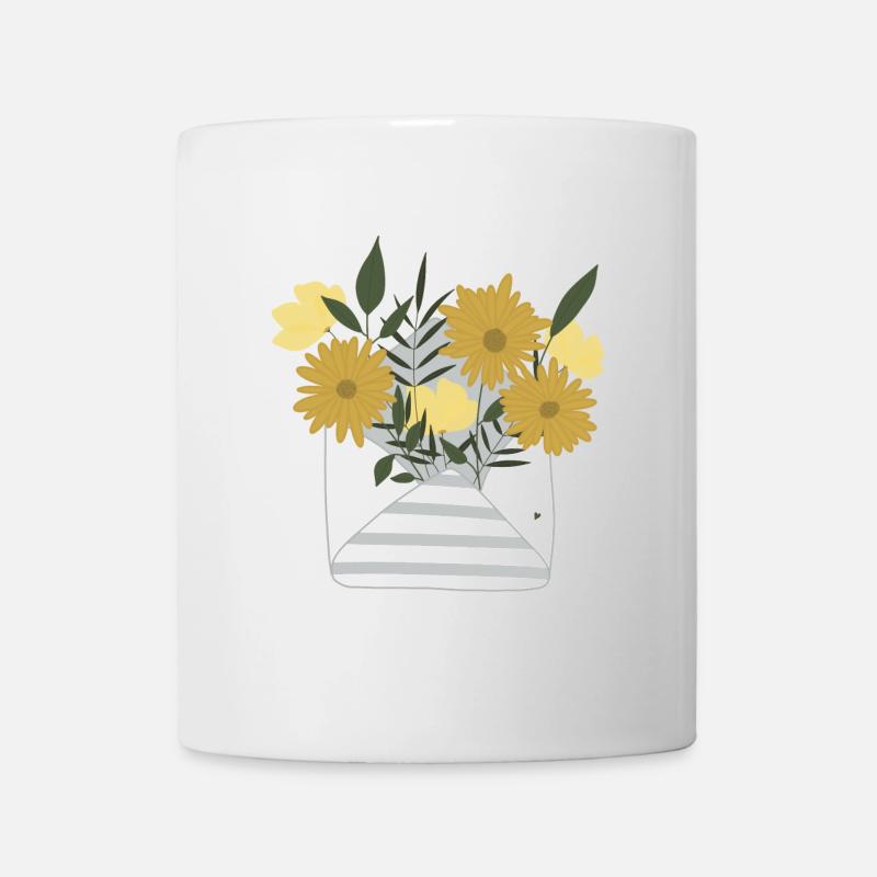 Un petit message floral par la poste dans une enveloppe - Mug blanc - blanc