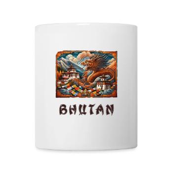 Bhutan dragon Buddha Thimphu - Mug - white - Front
