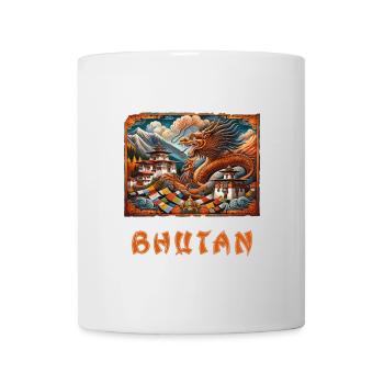 Bhutan dragon Buddha Thimphu - Mug - white - Front