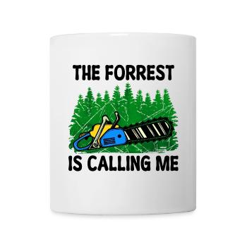 Scie boiserie bûcheron arbre déclaration forêt - Mug blanc - blanc - Devant