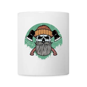 Lumberjack Axe Woodwork Wood Firewood Solid Meter - Mug - white - Front