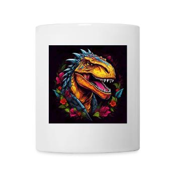 Plakat bunter Tyrannosaurus Rex T-Rex - Tasse - Weiß - Vorne