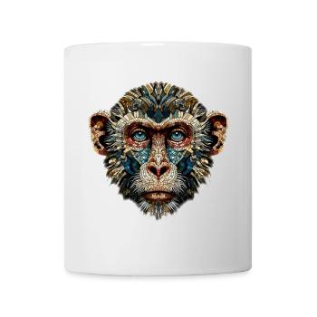 Singe dans le style mosaïque - Mug blanc - blanc - Devant