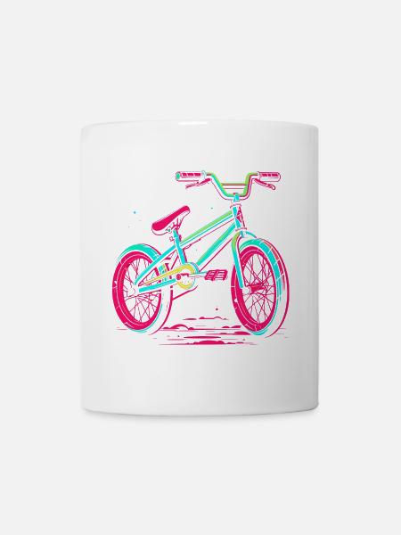 BMX Fahrrad Vaporwave - Tasse - Weiß