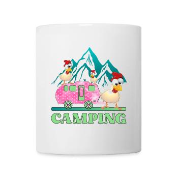 Camping Kinder Hühner - Wohnwagen - Tasse - Weiß - Vorne
