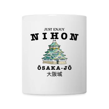 Château d’Osaka, Japon, dessin à la main - Mug blanc - blanc - Devant