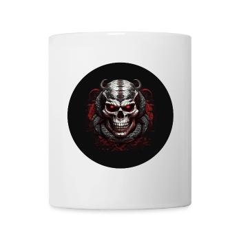 Dekorativer Schädel mit Schlangen - Tasse - Weiß - Vorne