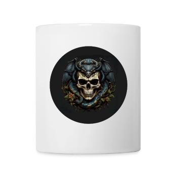 Dekorativer Schädel mit Schlangen - Tasse - Weiß - Vorne