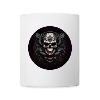 Dekorativer Schädel mit Schlangen - Tasse - Weiß - Vorne