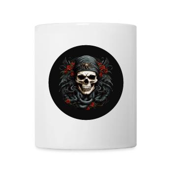 Crâne décoratif avec serpents - Mug blanc - blanc - Devant