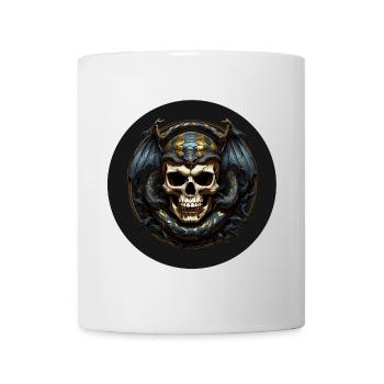 Dekorativer Schädel mit Schlangen - Tasse - Weiß - Vorne