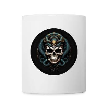 Dekorativer Schädel mit Schlangen - Tasse - Weiß - Vorne