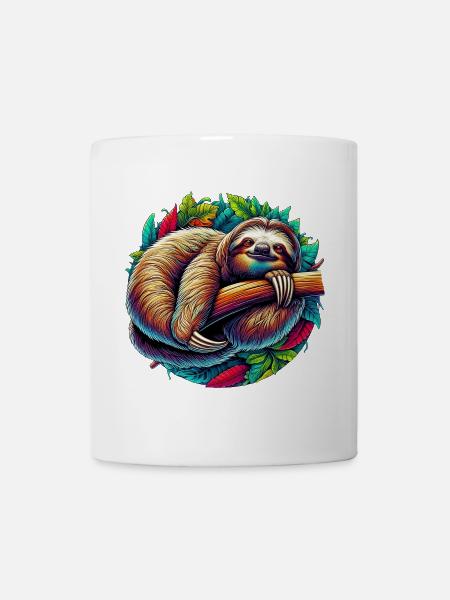 Faultier - Tasse - Weiß