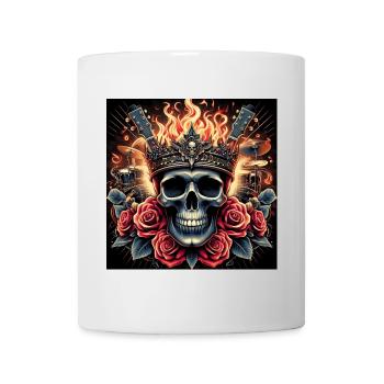 Brennender Schädel - Tasse - Weiß - Vorne