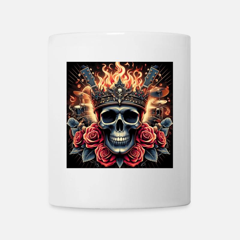 Brennender Schädel - Tasse - Weiß