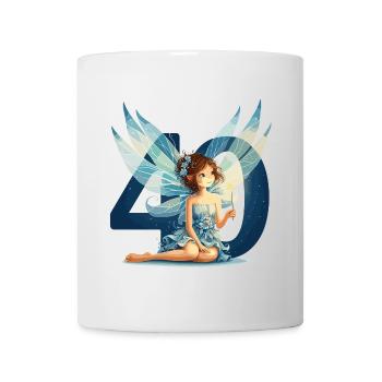 40 Jahre Fee Elfe süß Geburtstag Geschenk - Tasse - Weiß - Vorne