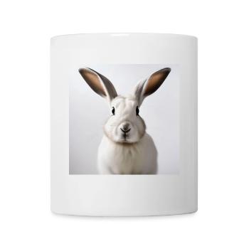 Illustriertes weißes Kaninchen - Tasse - Weiß - Vorne