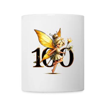 100 Jahre Fee Elfe süß Gold Geburtstag Geschenk - Tasse - Weiß - Vorne
