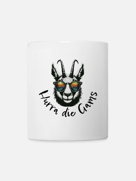 hurra die gams schifahren schirurlaub berg wandern - Tasse - Weiß